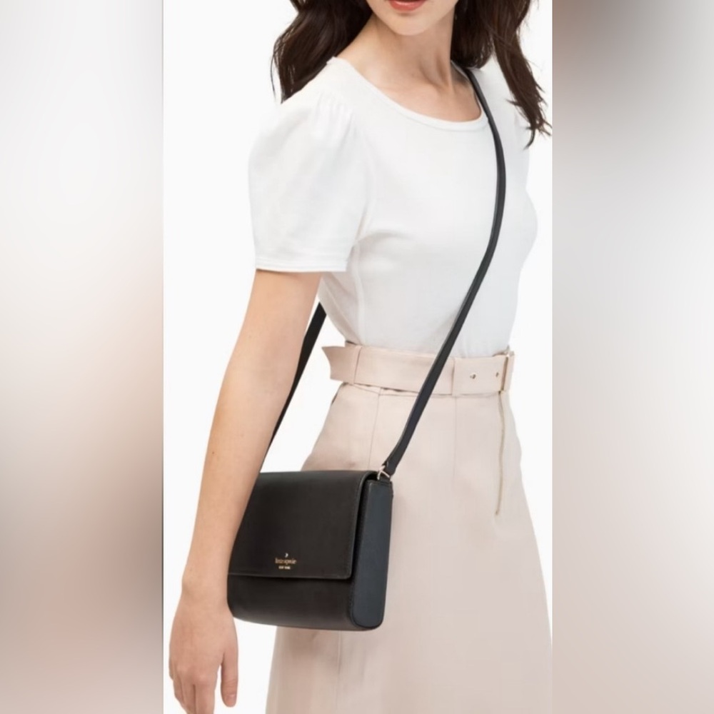 Kate Spade black Cameron street Crossbody bag gold accents new